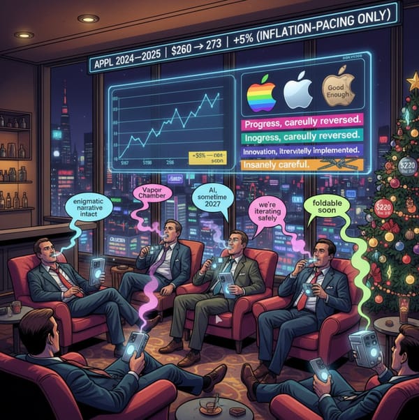Reality Check: AAPL 2024-2025 @ $272. An Inflation-Pacing 5% Annual Iterative Gain. Pass The Vaping Chamber, Please.